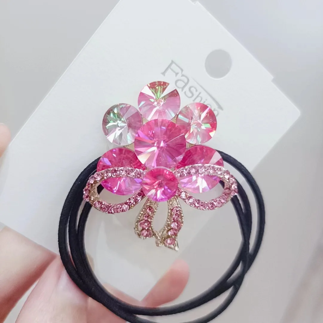 Elegant Hair Ties with Glitter Rhinestone Hair Ropes display picture 1