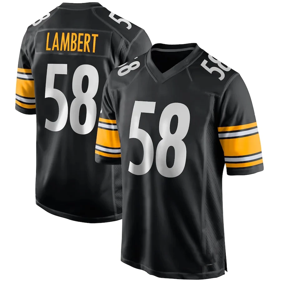 Custom Pittsburgh City Team Club Uniform Stitched American Football Jersey Steeler Black Game 22 Harris 90 Watt 11 Claypool