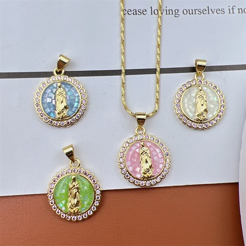 Wholesale Dainty 18K Gold Plated Virgin Mary Pendant