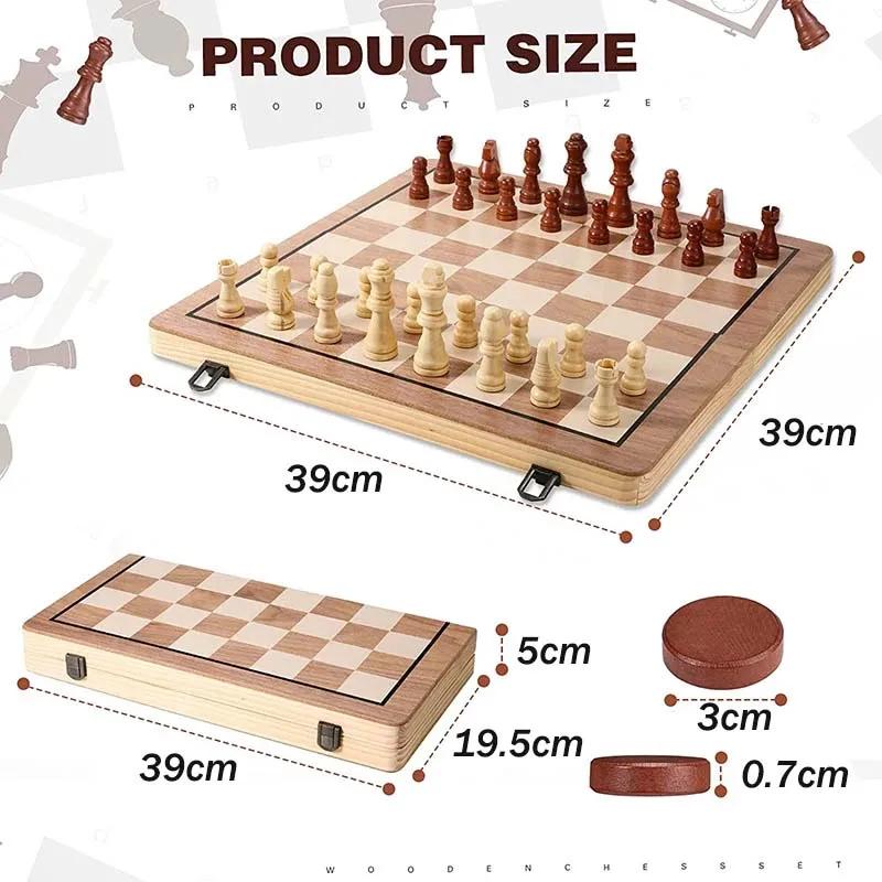 Лидер продаж на Amazon набор шахматных шашек 39 см идеальные подарки складное внутреннее пространство для хранения шахматные