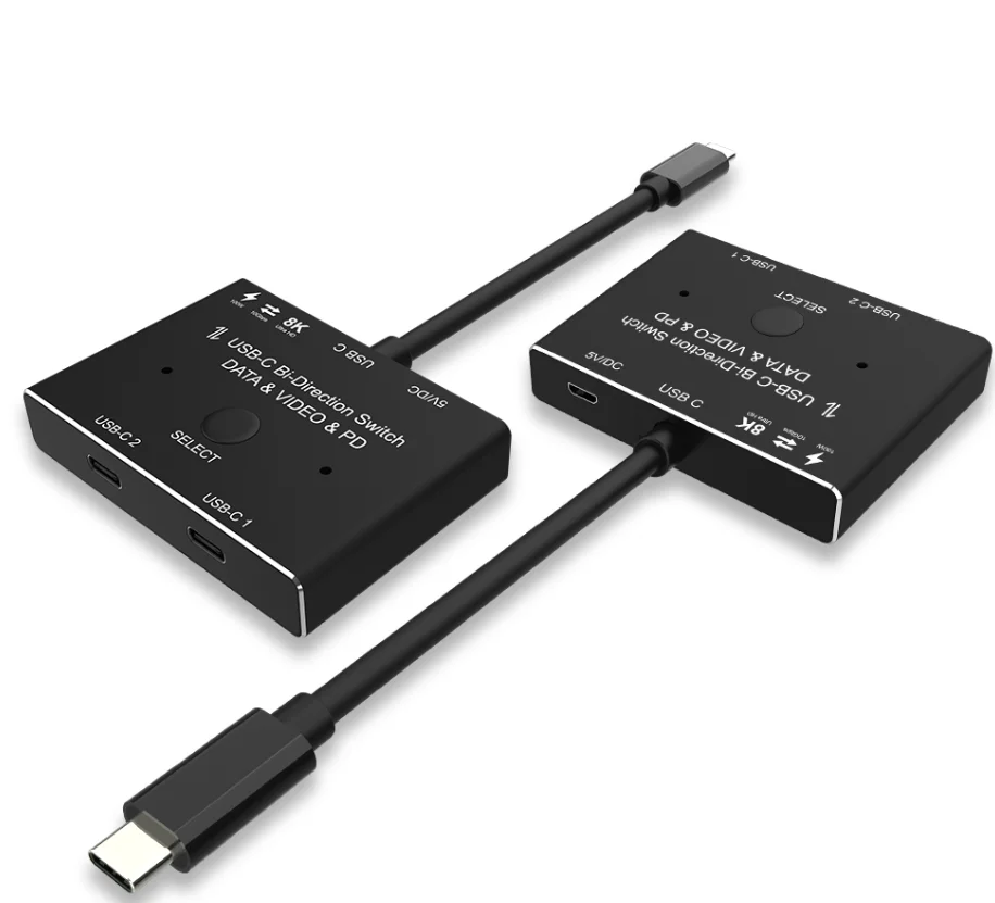 Kvm Usb C Twoway Switch 1x2/2x1 Usb 3.1 Splitter Data Video Switcher 8k 30hz Pd 100w For Pc Kvm Usb C Twoway Switch 1x2/2x1 Usb 3.1 Splitter Data Video Switcher 8k 30hz Pd 100w For Pc