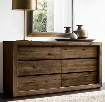 American rural solid wood bucket cabinet, bedroom dresser, simple, classic villa, customizable furniture