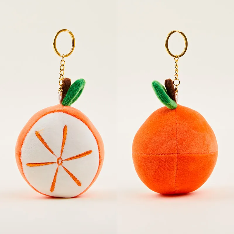Custom Keychain Plush Fruit Apple Plush Doll Pendant Keychain Key Ring Holder Bag Phone Decor Bananas Vegetables Toys for Kids