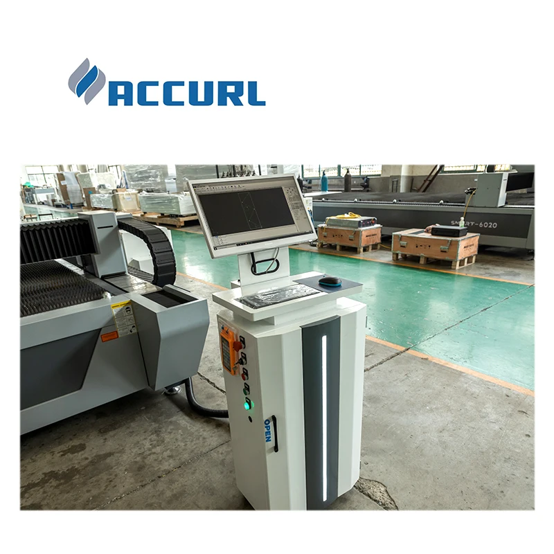 ACCURL Laser Cutting Machine With Full Cover and Exhange Table 2kw IPG Source