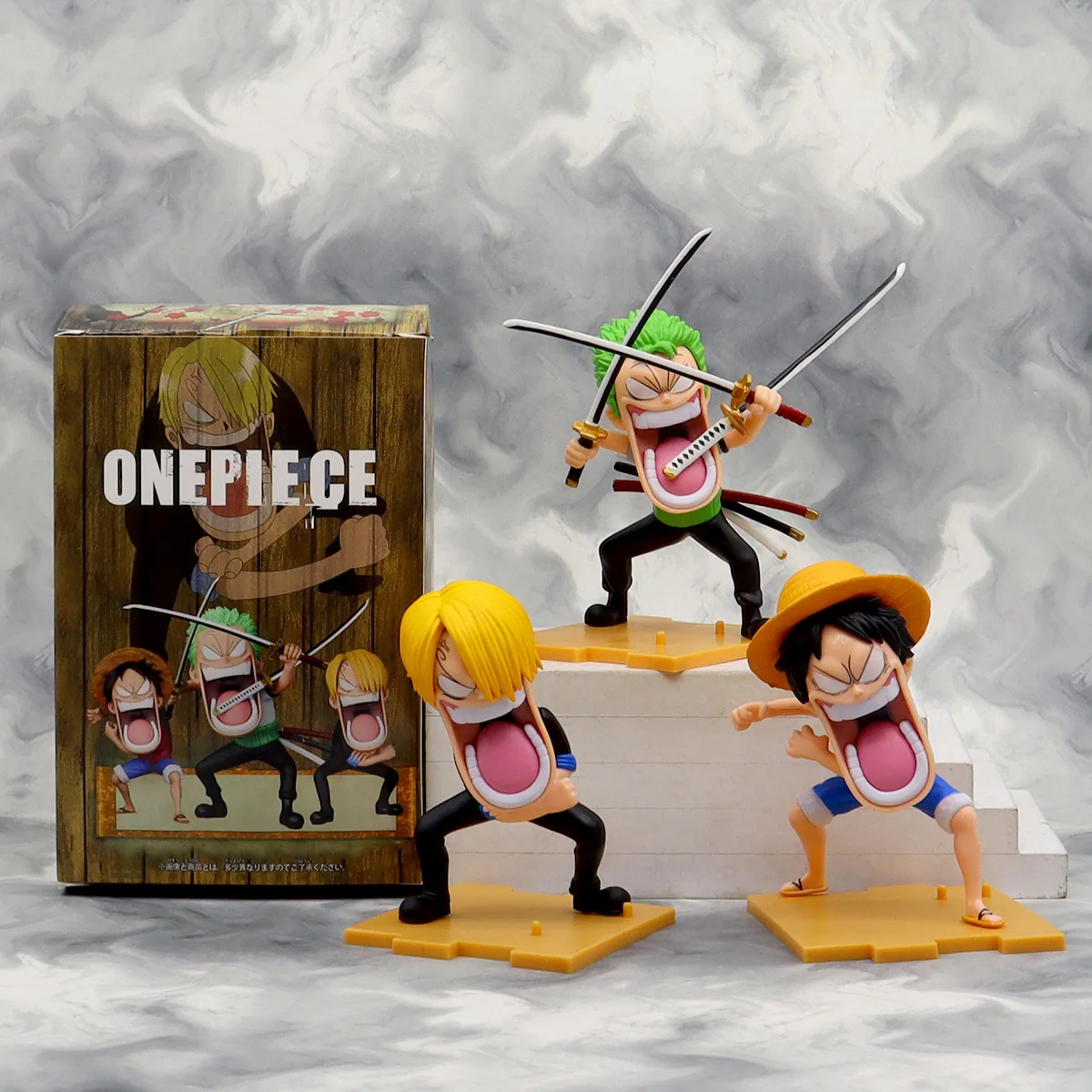 Mighty Jaxx Coffret 3 Figurines One Piece – Luffy Zoro Sanji – 10 Cm – Collection Officielle