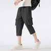 Dark Grey Three Quarter Capri Pants trousers