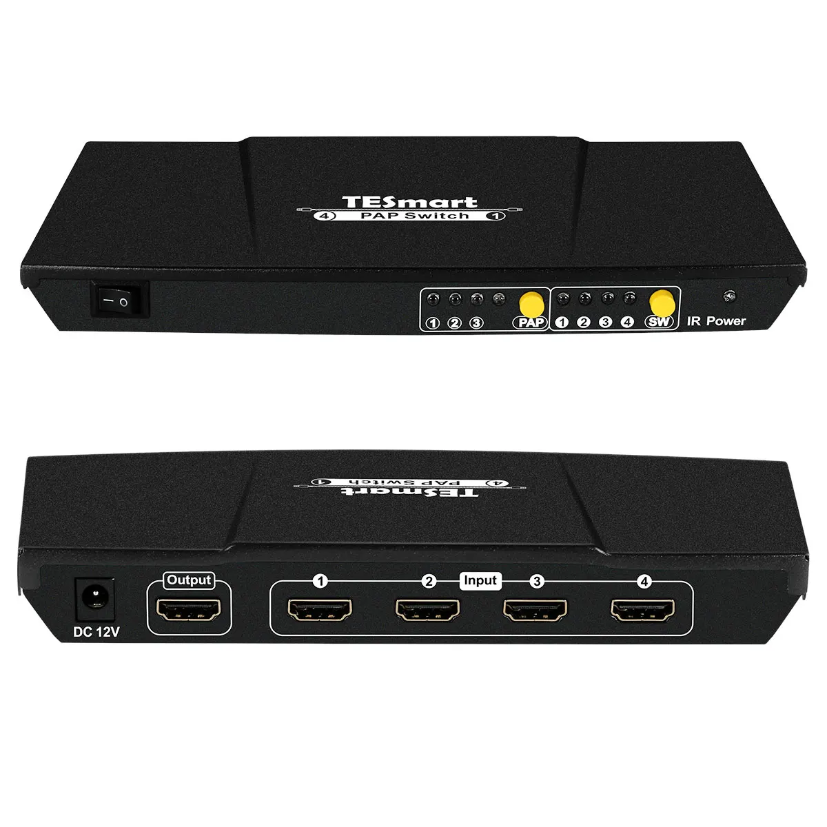 HDMI 4x1 Quad Multiviewer 1080P 4 Port HDMI Switch with Remote and Quad Screen View Function