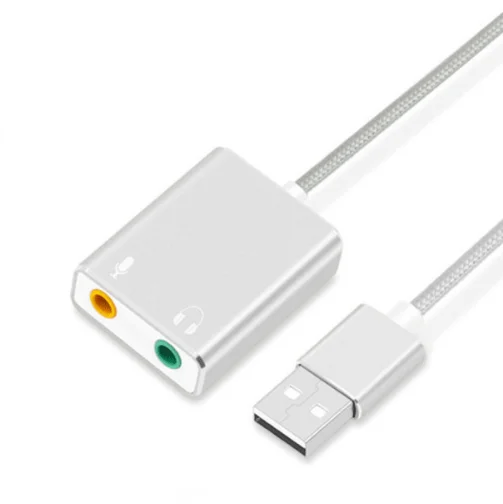 Топ-поставщик 7,1 внешняя звуковая карта USB со штекером 3,5 мм USB аудио адаптер наушники микрофон для Macbook компьютера ноутбука ПК