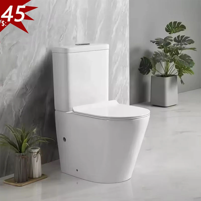 Europe standard white color wc sanitary ware p trap toilet bathroom ceramic two piece back to wall toilet