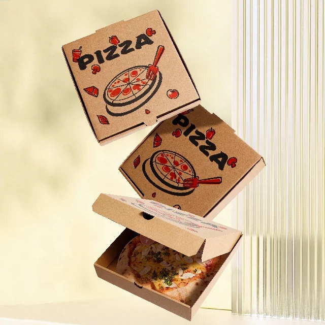Wholesale Triangle Mini Pizza Box Rectangle 6 9 10 12 16 18 Inch Frozen Environmental Luxury Plain Pizza Box Recyclable