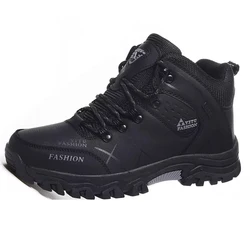 Пользовательский дизайн, высокий каблук, водонепроницаемые уличные Большие размеры, мужские зимние походные ботинки, обувь