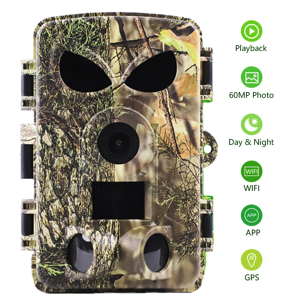 8K トレイルカメラ WIFI 防犯カメラHunterCam PR8000 8K PR8000 60MP 8K Wildlife Trail Camera with 120° Wide Lens