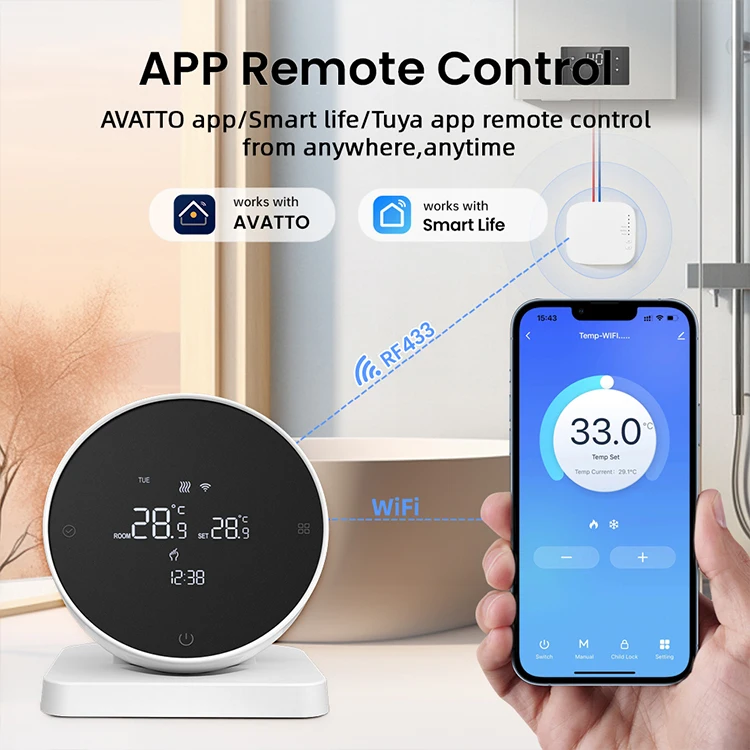AvattoTuya Wifi Smart Thermostat Enables Remote Control of Gas Boilers and Underfloor Heating