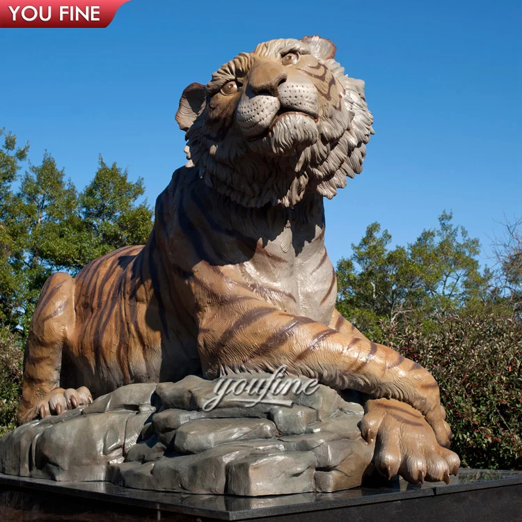 Outdoor Bronze Life-size Tiger Statue Garden Decor Factory