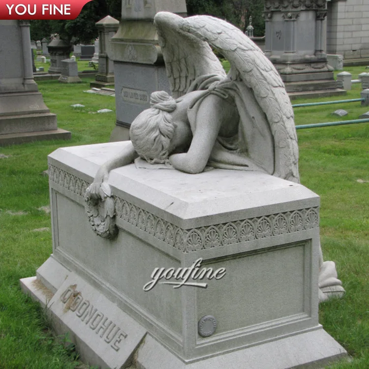 Outdoor Stone White Fallen Crying Wing Angel Statue Marble Tombstone For Sale Buy Angel Wings Tombstone White Tombstone Marble Tombstone Product On Alibaba Com