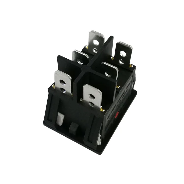 Factory High Rectangle 6 Pin Dpdt Momentary Red 20 Amp on off on Rocker Switch