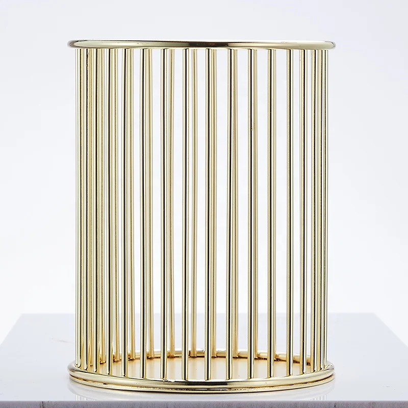 Золотистый металлический держатель для ручек органайзер офиса дома и стола карандашей кистей макияжа