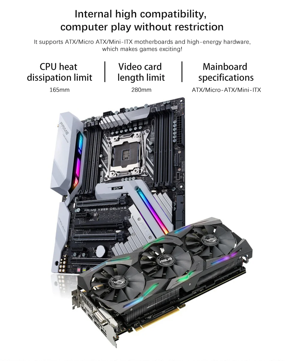 Игровой Пк Корпус Блок Питания Atx/m-atx/mini-itx Usb3.0 Средняя Башня ...