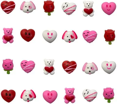 Cute 28pcs Kawaii Mochi Squishy Toys with Valentine Cards