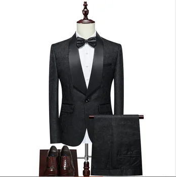 Customizable Slim Fit Men's Business Suit High Quality Luxurious Party Tuxedo with Zipper Fly Pants