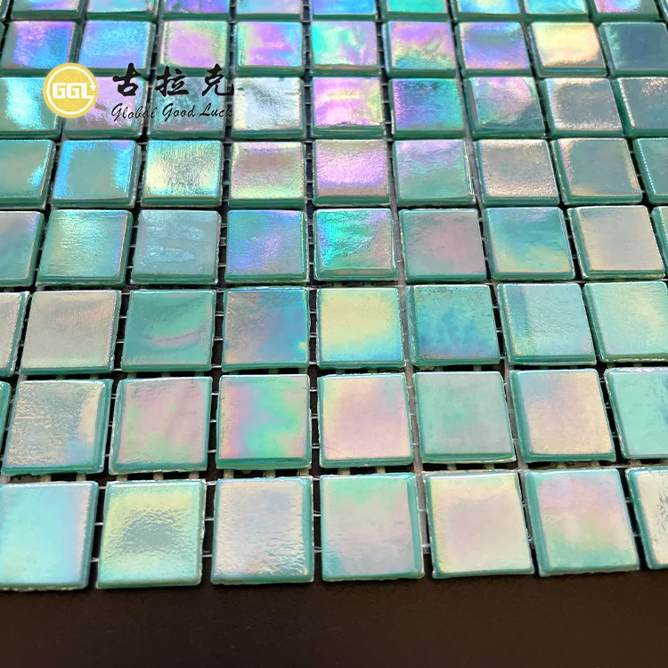 Iridescence Effect Swimming Pool Tiles Glass Mosaic Tile for Interior Wall Backsplash Shower