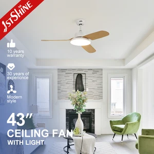 1stshine Led Ceiling Fan 43 Inches Quiet 6 Speeds Energy Saving Plastic Blades Ceiling Fan with LED Light