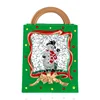 Bolso de mano pequeño verde-muñeco de nieve llamada-7,5 cm * 4cm * 11,5 cm