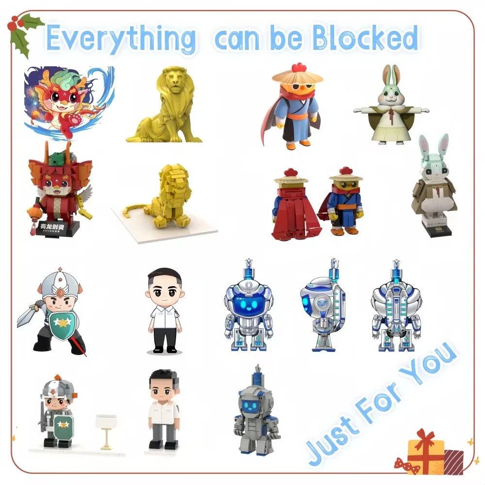 JIZAI Factory Creative Custom Building Blocks Latest Building Block Toy Play Set Christmas Advent Calendar As Gifts