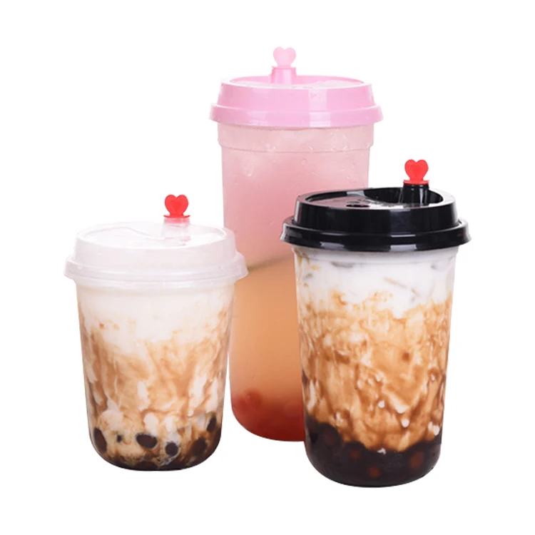 Disposable Transparent Custom Plastic Clear Boba Tea Cup with Lids - China Boba  Cup Disposable and Boba Cup price