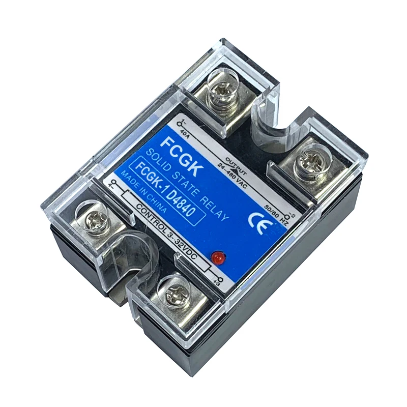 FCGK High Voltage Single Phase Solid State Relay Dc to Ac Ssr40da 3 to 32v 400vac Ssr Relay 40amps