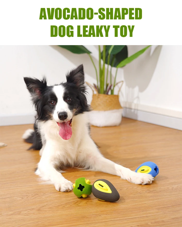 Avocado rubber pet leaky food toy
