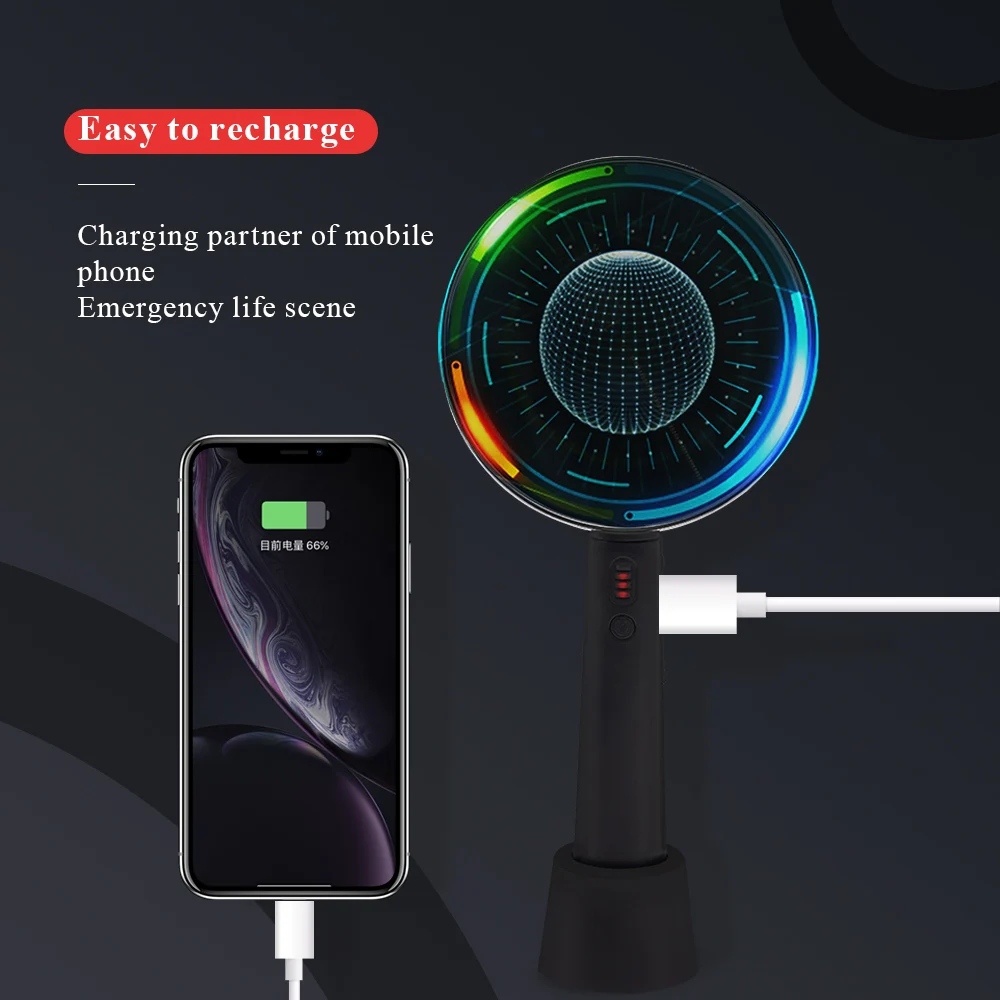 Concert Use Glow Light Stick 10cm Handheld Mini Hologram Fan 3d Led Desk Display Z10