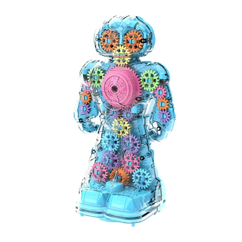 Great Gift Mini Mecanum Wheel Robot 6038 Electric Musical Gear Robot Toy With Flashing Lights for Children