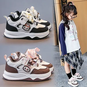 2026 Autumn New Girls' Sneakers Cute Cartoon Sports Shoes for Older Children Casual Running Shoes Slip-On Closure Fashion Trend