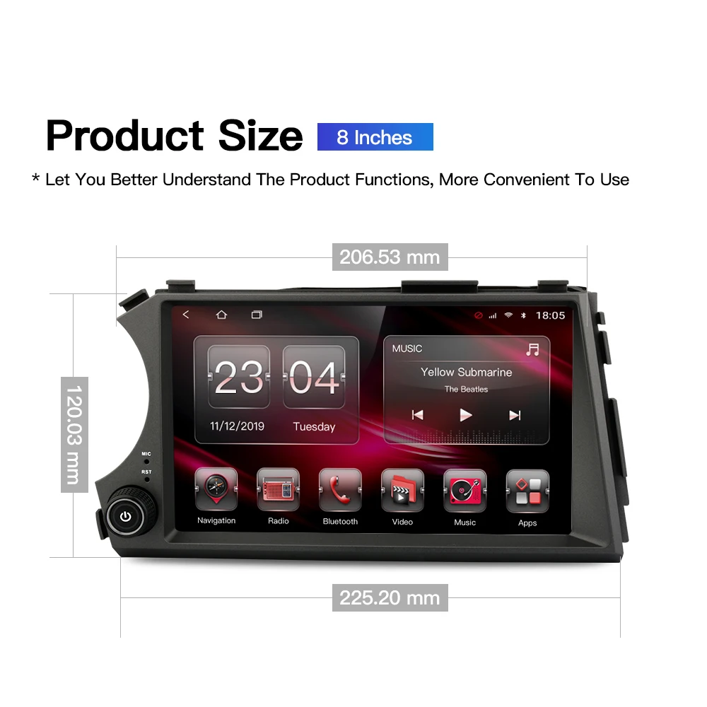 Android 12 Multimedia Player Car GPS Navigation Auto Screen CarPlay for Ssangyong Kyron Actyon 2005-2011 Tape Recorder DSP WIFI