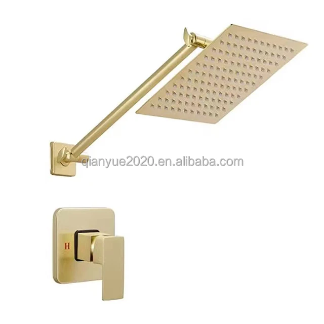 Golden Shower Set for Bathroom Stainless Steel  Faucet shower kits Wall mounted brass shower faucet