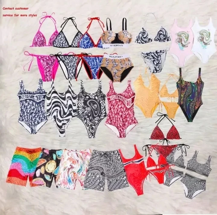 Wholesale 2023 Custom Designer Luxury Bikini Set Bathing Suits Sexy Triangle Letter Print 6552