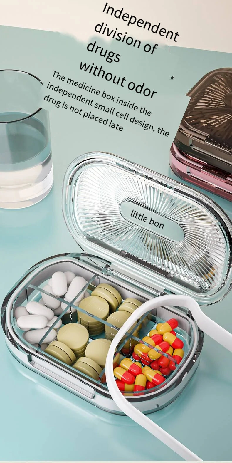 New portable mini pill box Travel portable pill box Household food grade sealed pill box factory