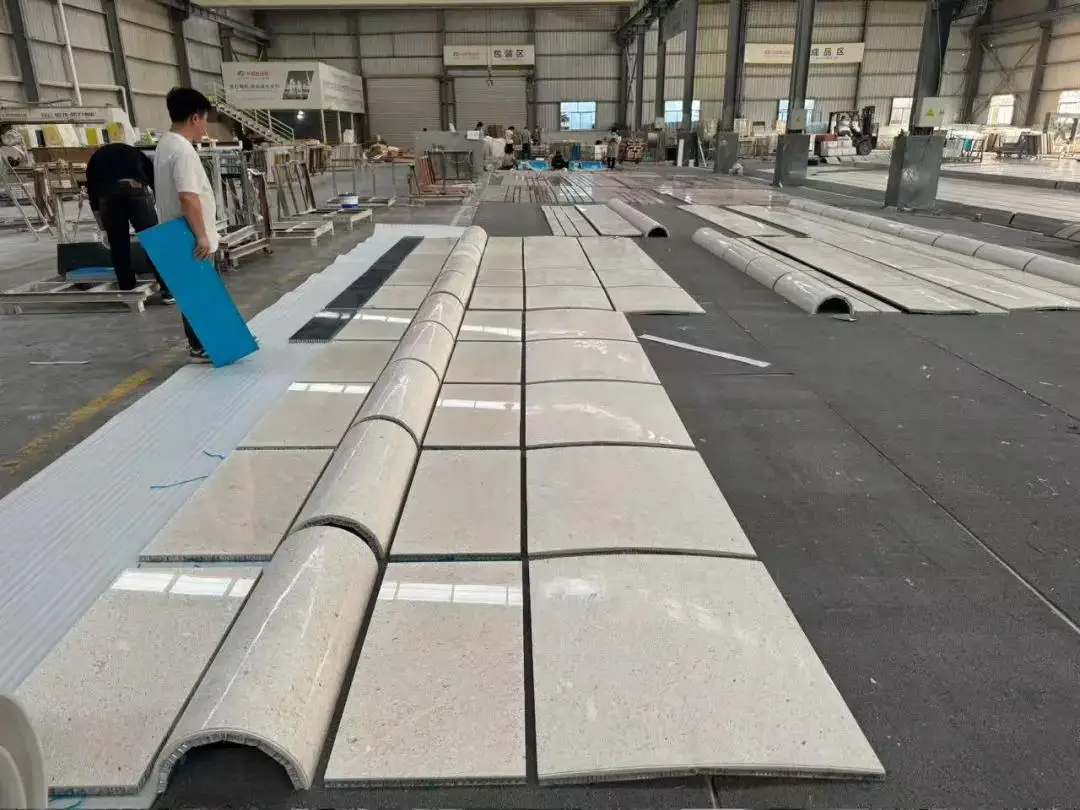 product natural beige marble wall cladding high quality natural marble aluminum honeycomb composite marble aluminium cladding exterior-2