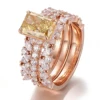 Anillo de oro rosa de 10 quilates con diamantes de laboratorio