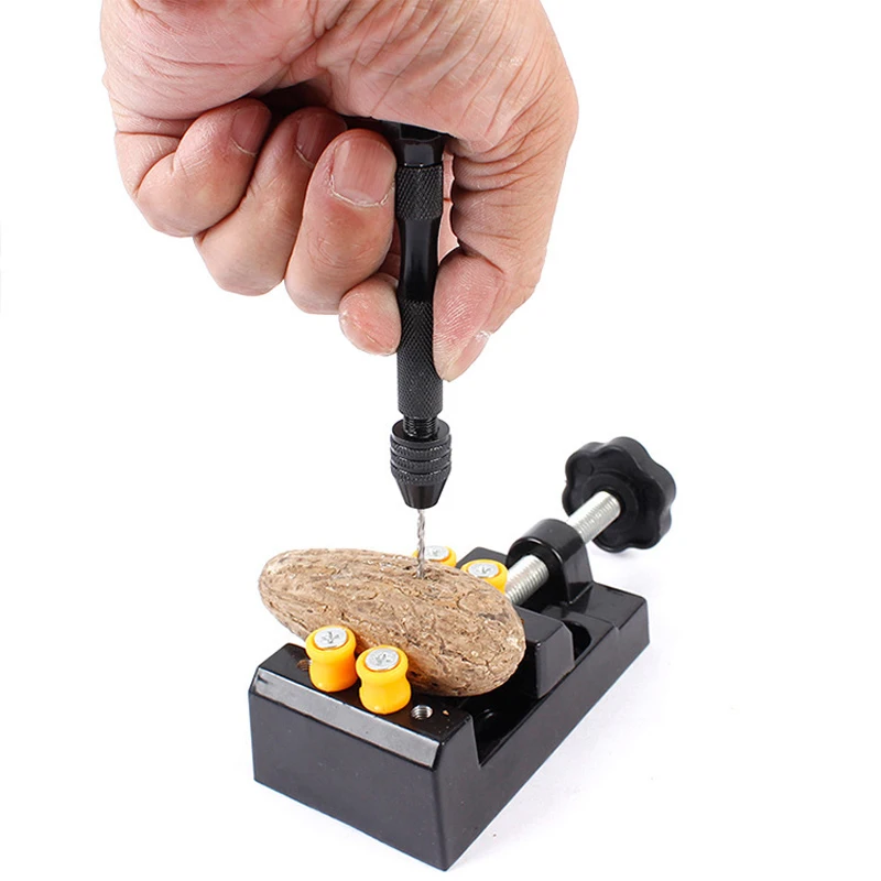 11pcs Mini Micro Aluminum Hand Drill With Keyless Chuck HSS Twist Drill ...