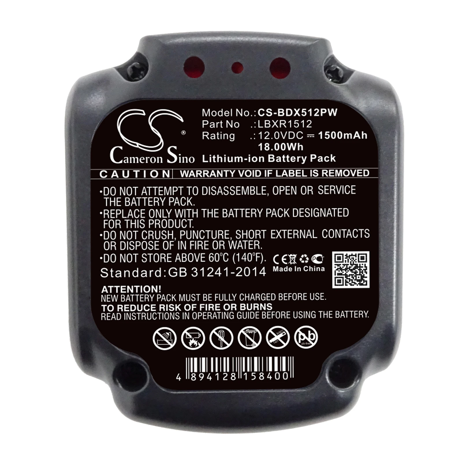 REPLACEMENT BATTERY FOR BLACK & DECKER BDCDD12