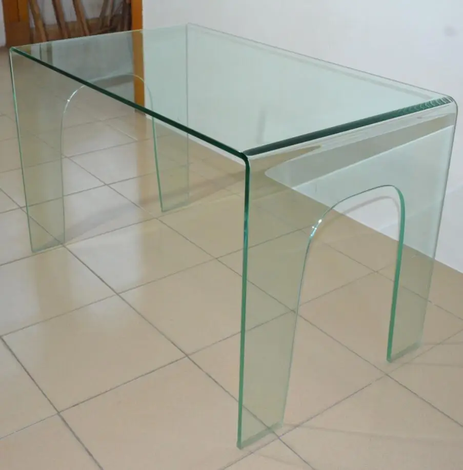 Modern Living Room Rectangular Bent Glass Dining Tables Simple Design Office Table Bent Tempered Glass Dining Tables Buy Glass Dining Table