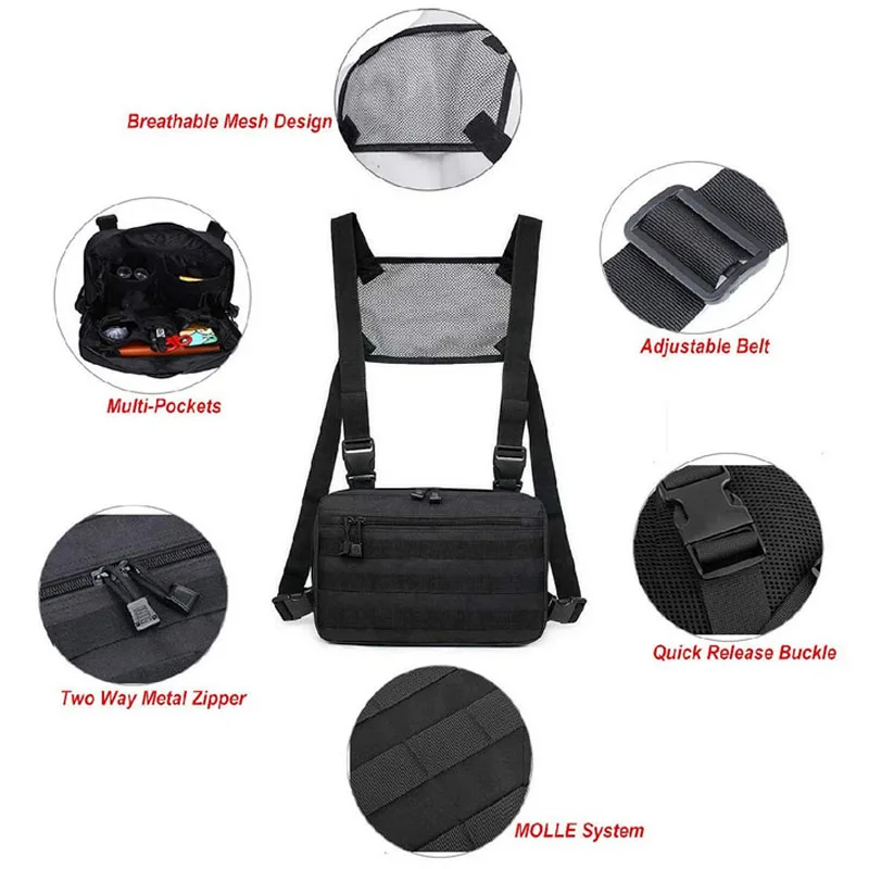 Radio Chest Harness Holder Holster Vest for Two Way Radio