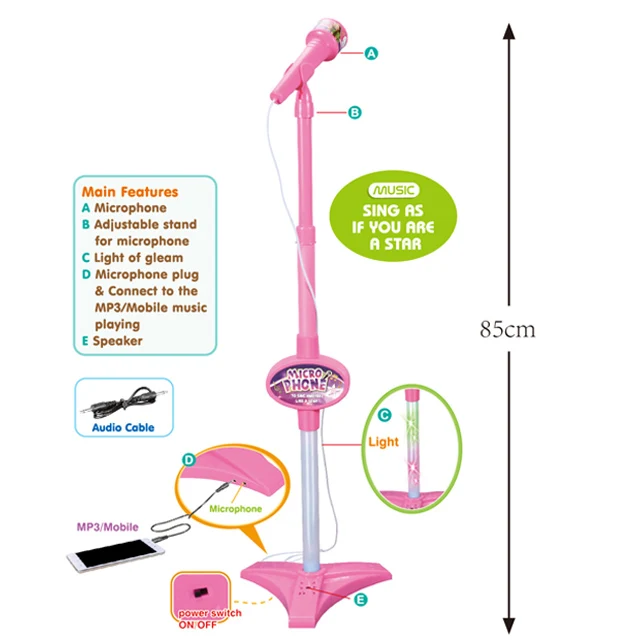 Лидер продаж, детские музыкальные инструменты, регулируемая подставка для микрофона, набор для караоке, игрушка для детей