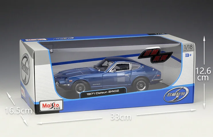 Maisto 1:18 1971 DATSUN 240Z моделирование модели автомобиля Готовая модель игрушечный дисплей с базой
