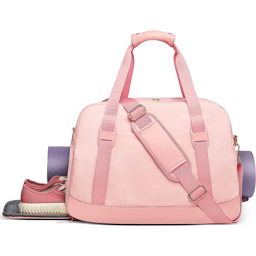 Outdoor Women Sling Yoga Waterproof Duffel Gym Bag With Shoe Compartment