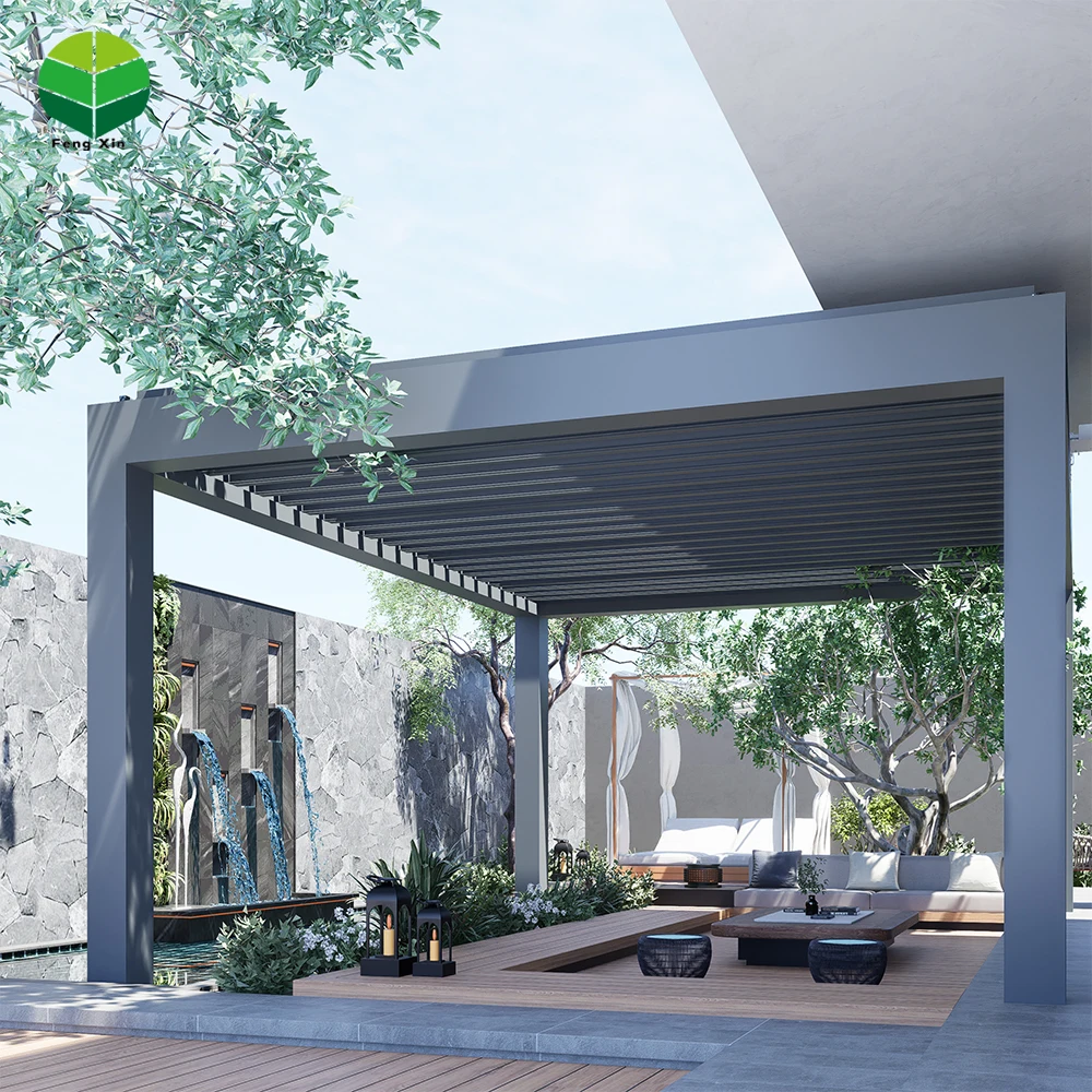 Modern Bioclimatique Manual Pergola Design 3x3 3x4 4x3 4x6 Waterproof Aluminum Frame Gazebo for Garden Balcony 4x4 Room Space