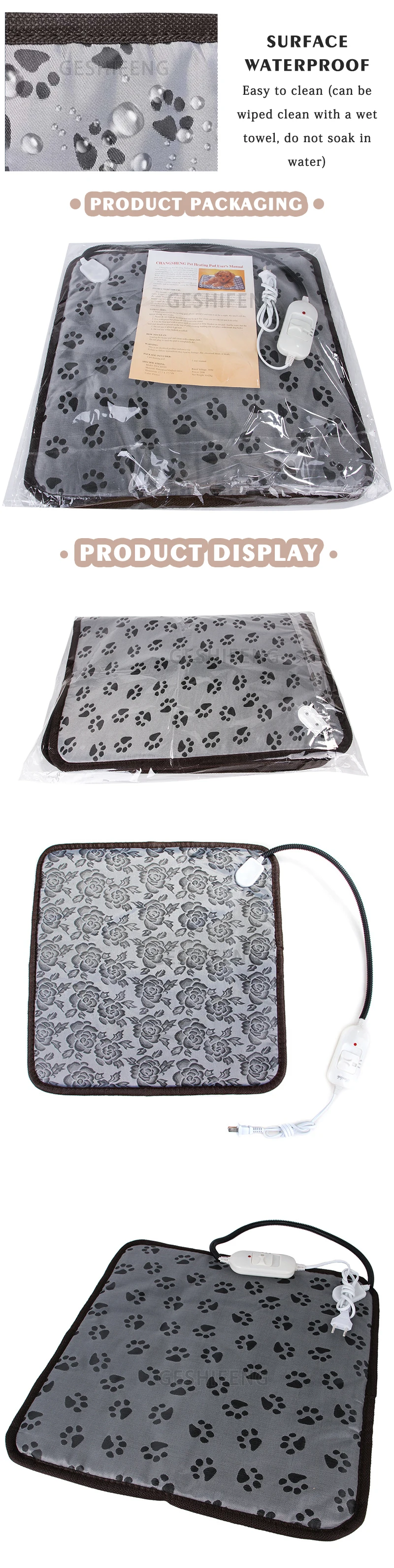 New Hot Sell Dog Waterproof Electric Warming Mat Pet Cat Adjustable