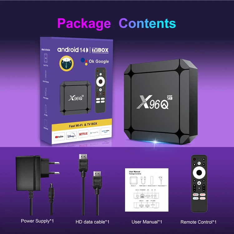 2025 X96Q RK3518 Android 14 ATV Tv Box - 2GB RAM, 16GB ROM